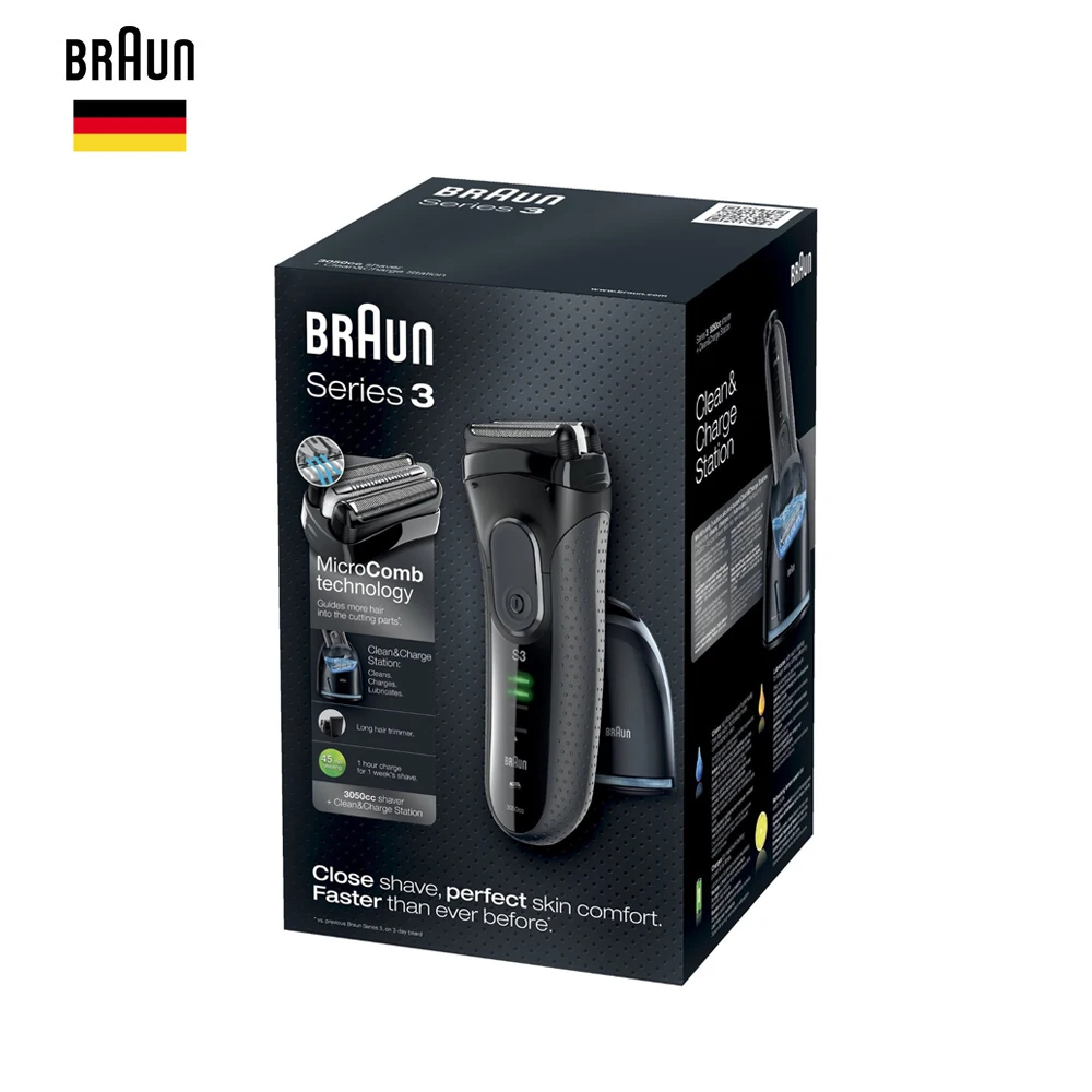 Бритва Braunn серии 3 ProSkin 3050cc бритва для мужчин машинка бритья бороды с системой