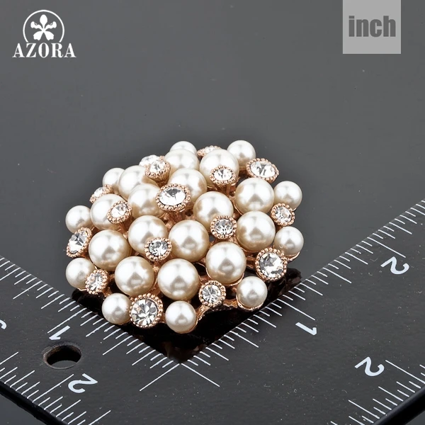 Брошь из прозрачного австрийского хрусталя цвета розового золота|pearl flower brooch|flower