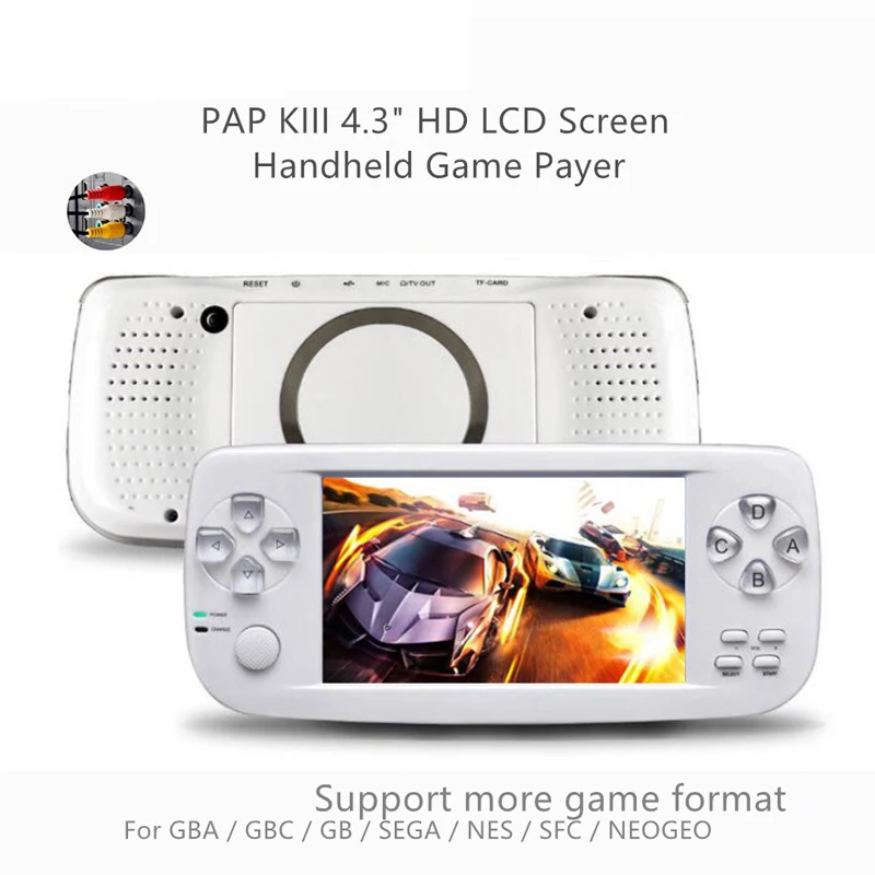 Игровой плеер K3 4 3 дюйма 64 бит 3000 встроенных классических ретро игр для GBC/CP1/NEO