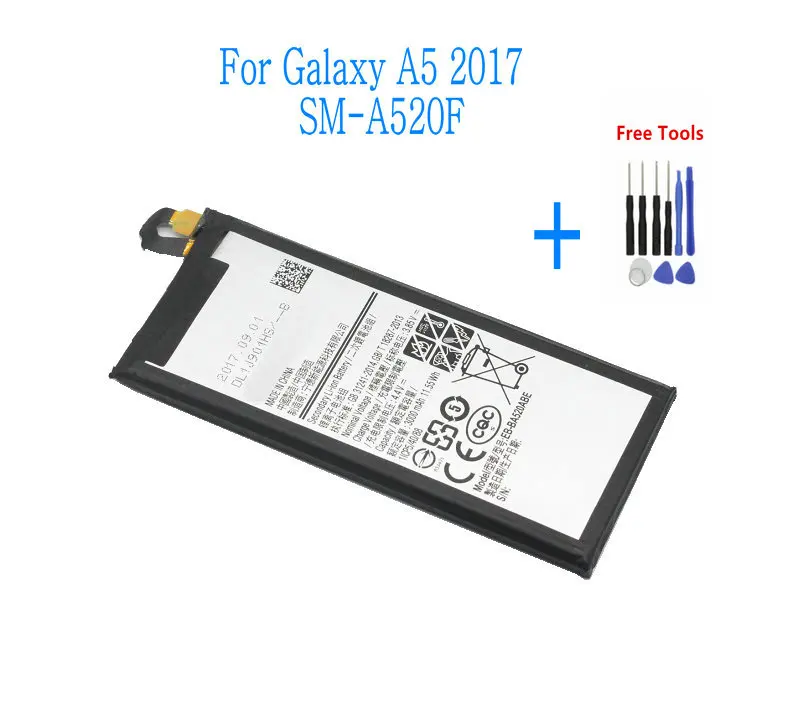 1x3000 мАч/11.55Wh EB BA520ABE запасная батарея для Samsung Galaxy A5 2017 Edition A520 A520F SM + набор