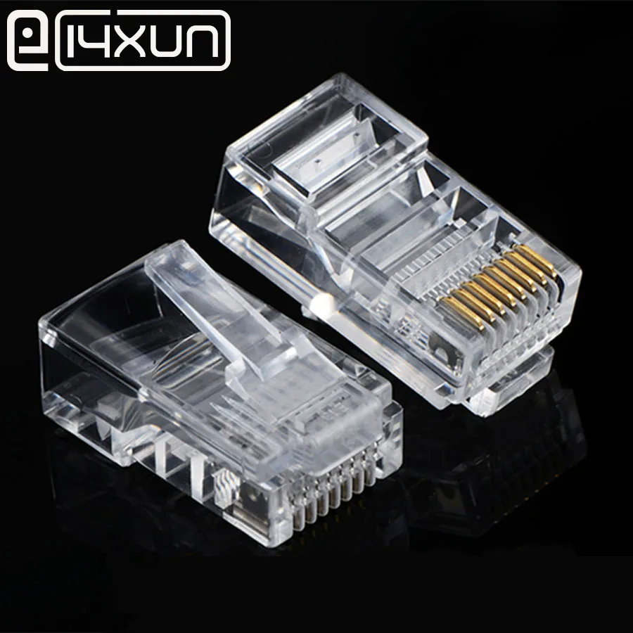10 шт./лот RJ45 Cat5 CAT5e штепсельная вилка с позолоченным покрытием сетевой модульный