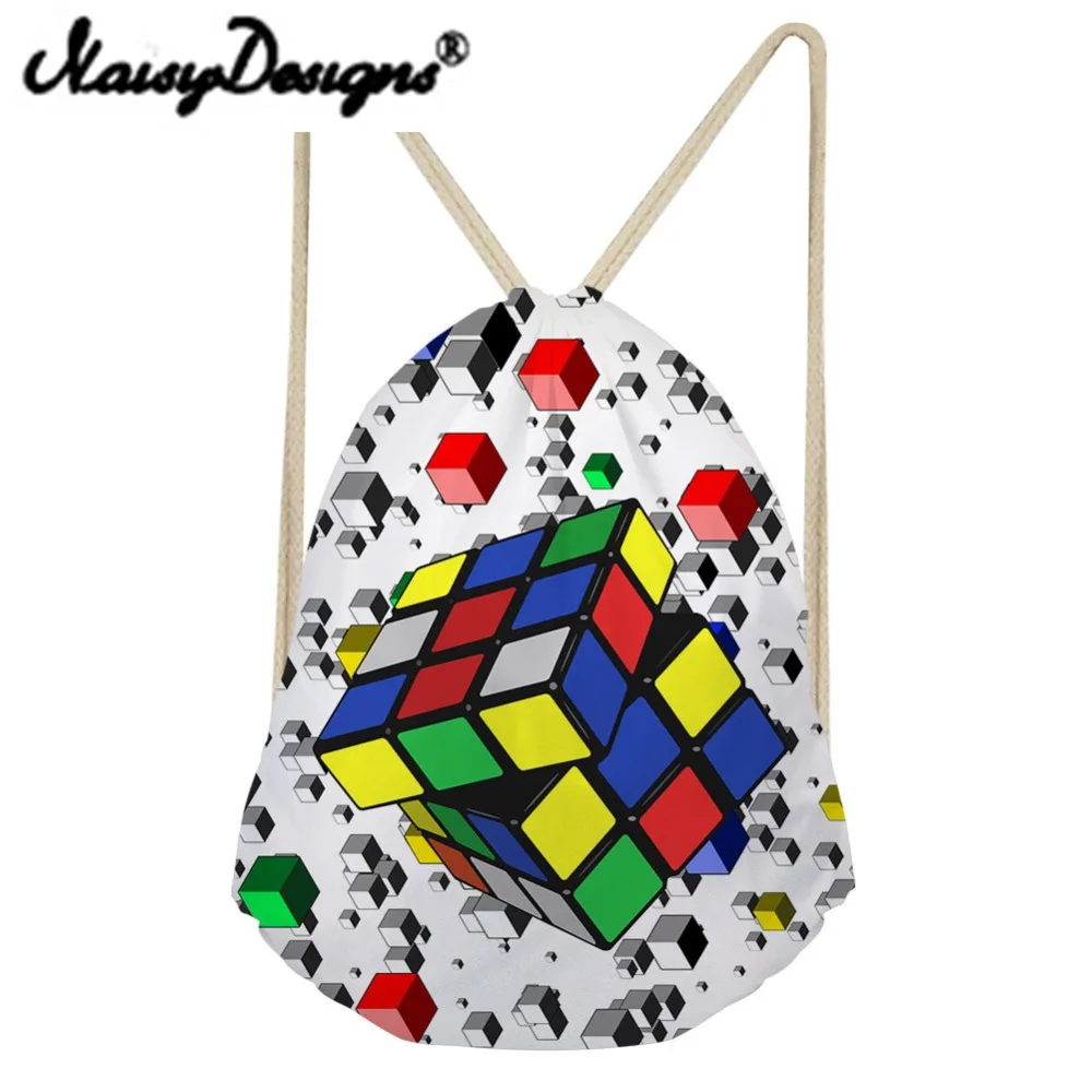 Рюкзак на шнурке с 3D принтом кубика Рубика noisydesign школьный рюкзак для женщин