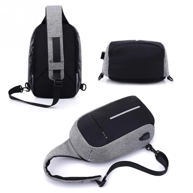 The New Waterproof Anti-Theft Chest Bag Hide Zipper Briefcase Charging Messenger Bag