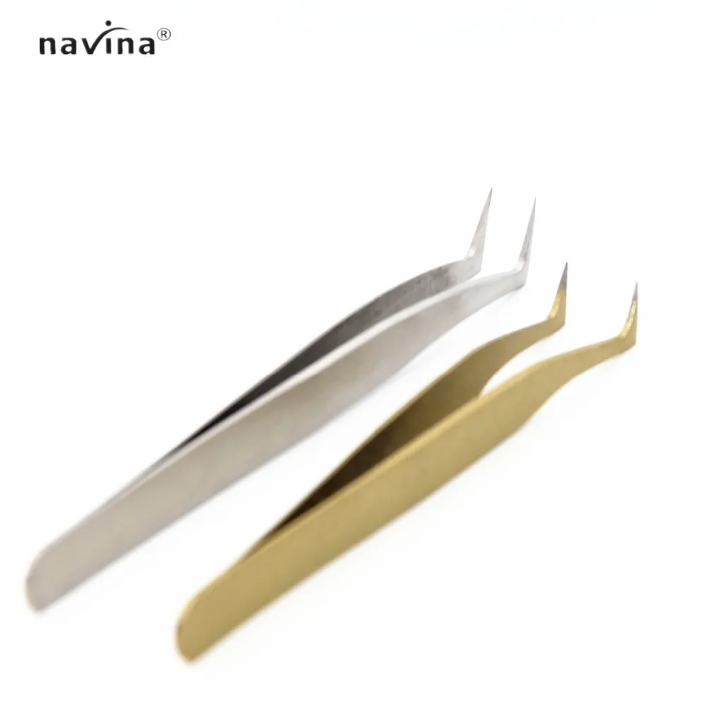 Пинцет для ресниц NAVINA Pro Flase безопасный Антистатический пинцет из нержавеющей