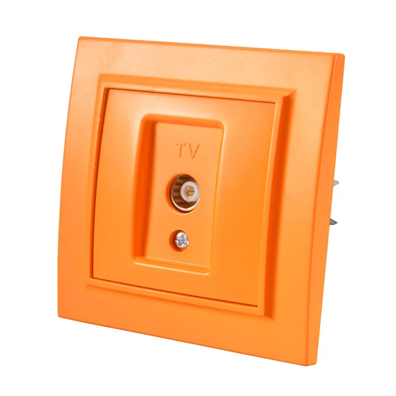 Новое поступление розетка европейского стандарта оранжевая настенная для