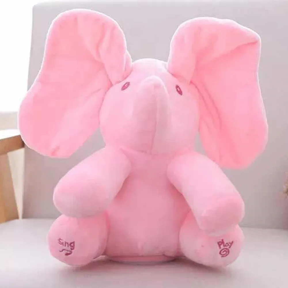lovely friendly peekaboo shy small elephant child comfort toy plush doll music ml301-2 | Игрушки и хобби