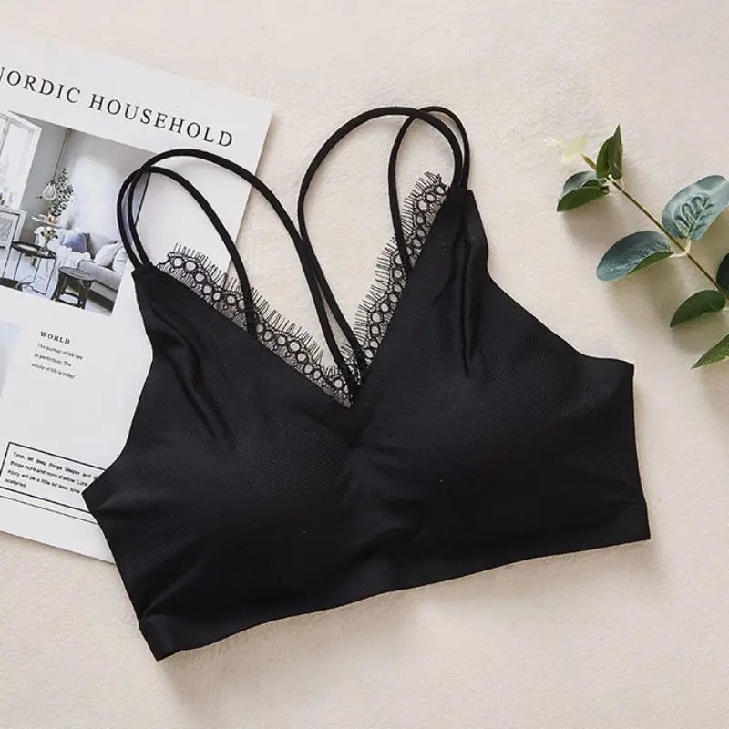 Женский кружевной бюстгальтер классический однотонный Мягкий Бесшовный