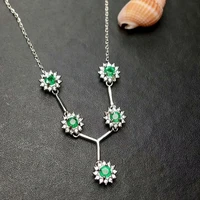 shilovem 925 sterling silver real natural emerald pendants classic fine jewelry women wedding wholesale new mlp3 53 509agml