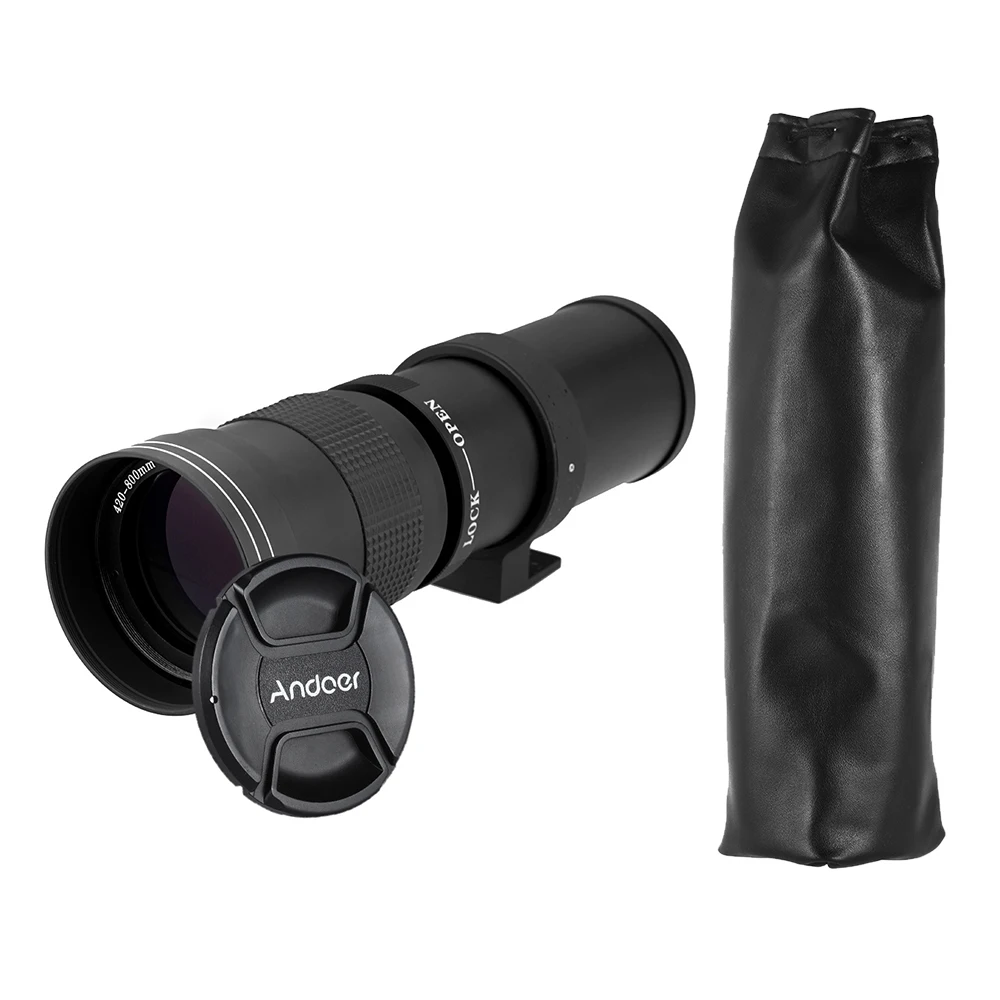 Andoer высокое качество Kelda 420-800 мм F/8,3-16 Супер телефото ручной зум-объектив с Т-образным креплением для Canon EOS EF Nikon DSLR камеры