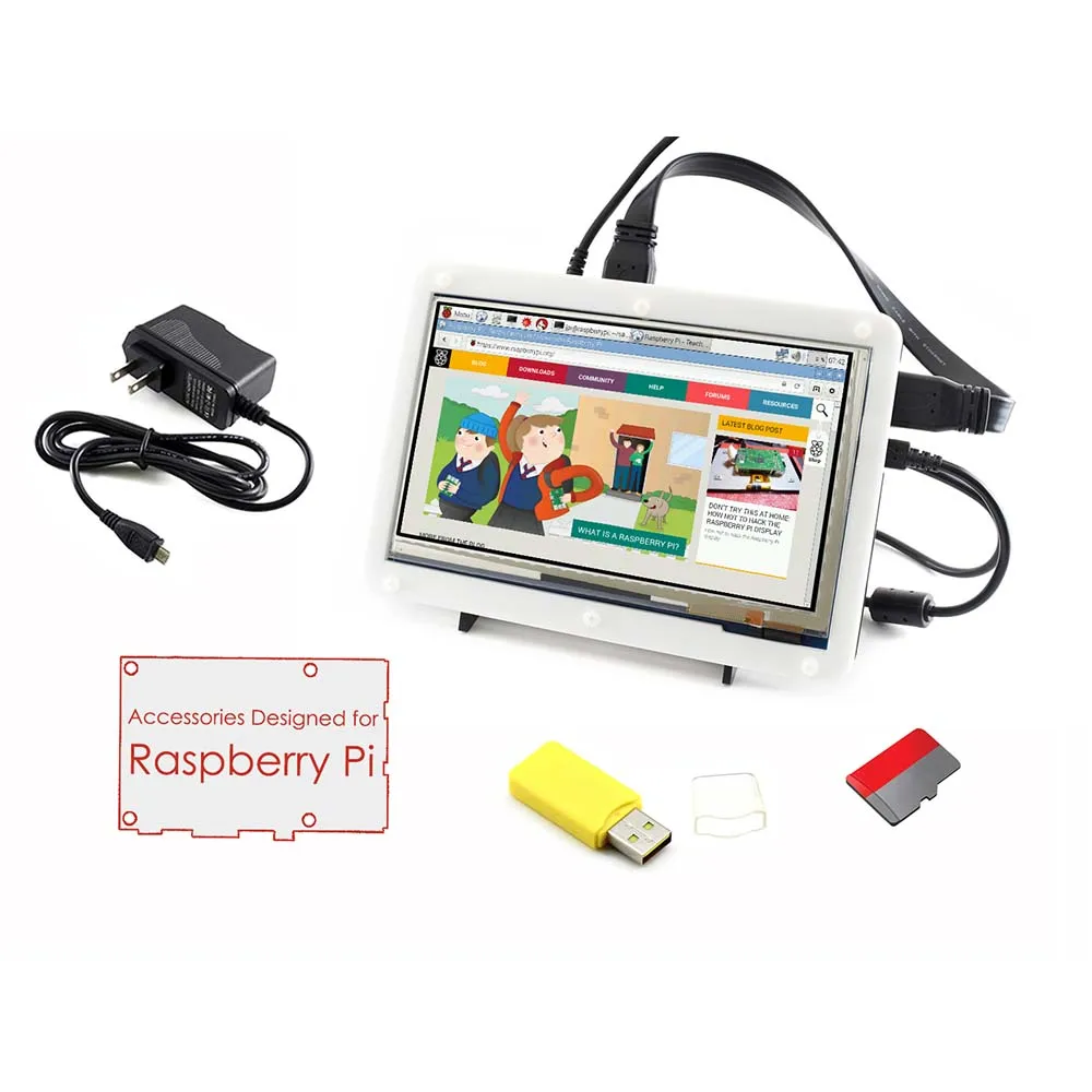 Аксессуары для микро ПК Raspberry Pi F = RPi 7 дюймовый сенсорный ЖК экран HDMI + двухцветный