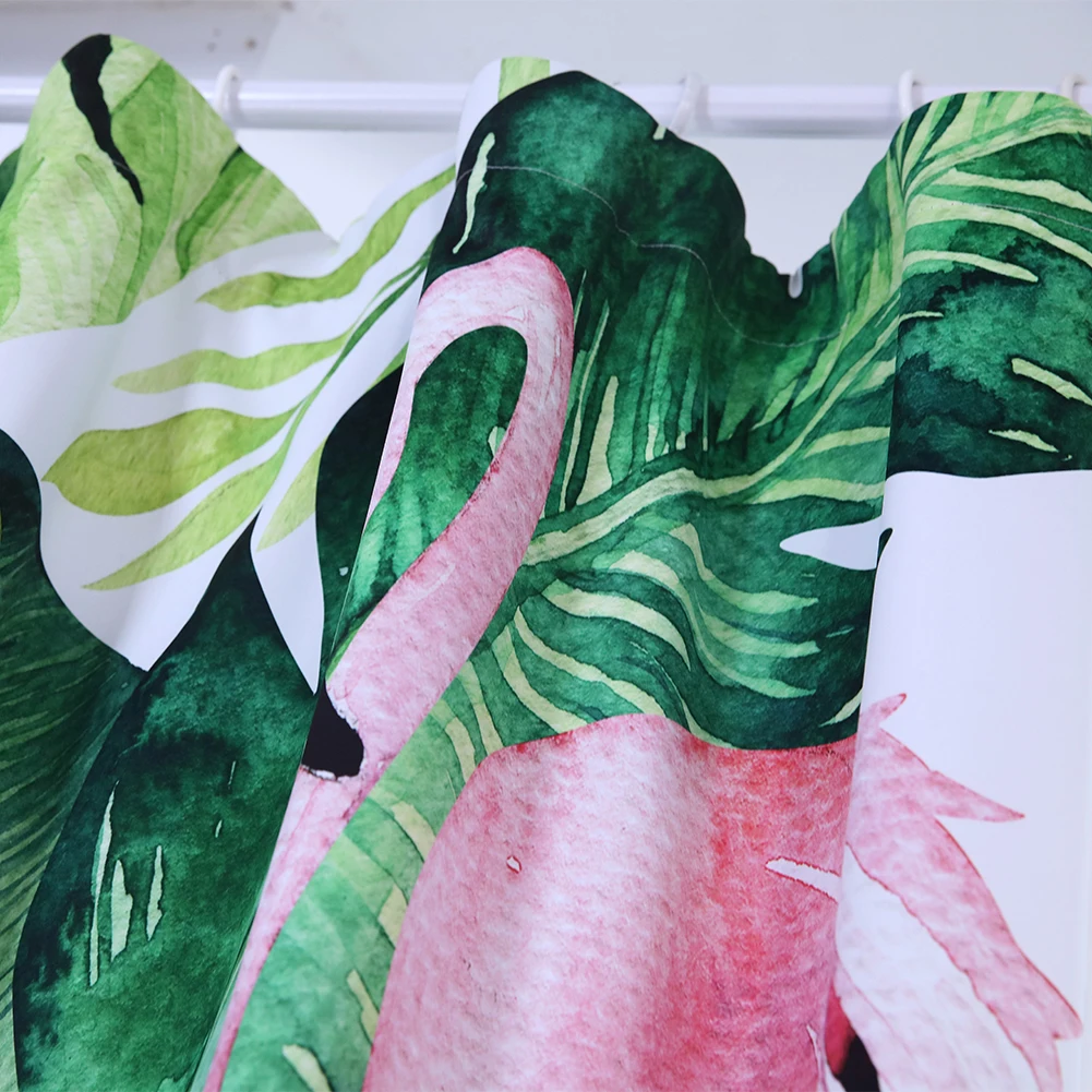 Занавеска с тропическими листьями фламинго занавеска высоким затенением на окно