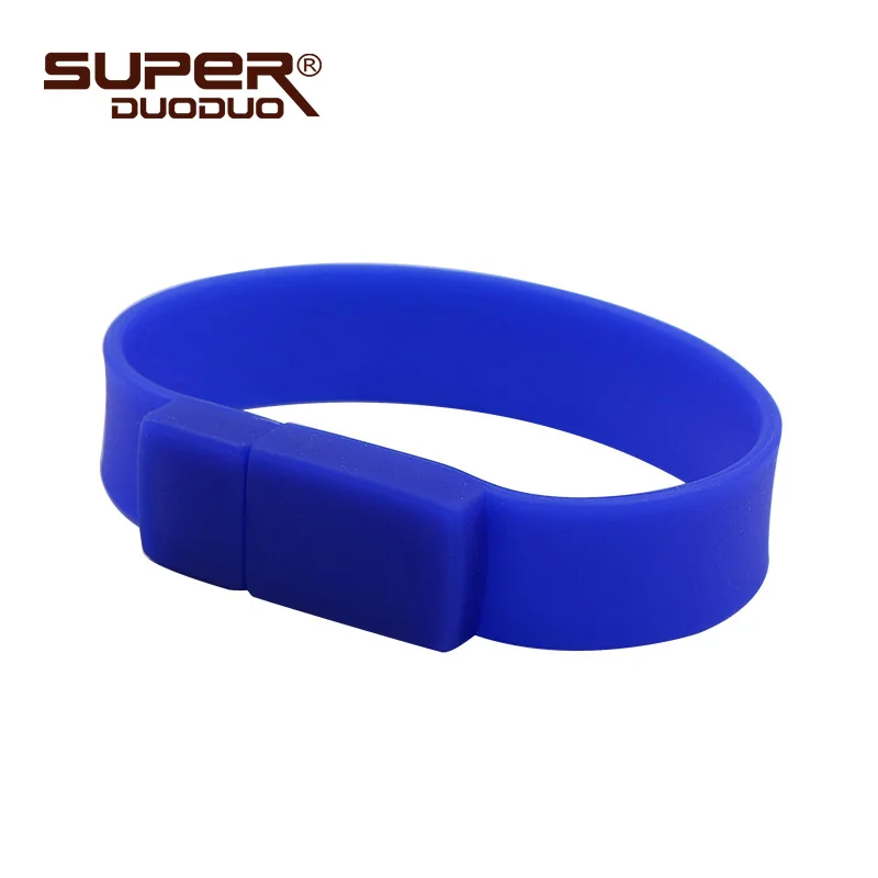 BLUE Флеш-накопитель с полной емкостью usb 2,0, 64 ГБ, флеш-накопитель на запястье, флеш-карта 16 ГБ, 32 ГБ, браслет, usb флешка, карта памяти 8 Гб, флэш-диск - Цвет: BLUE