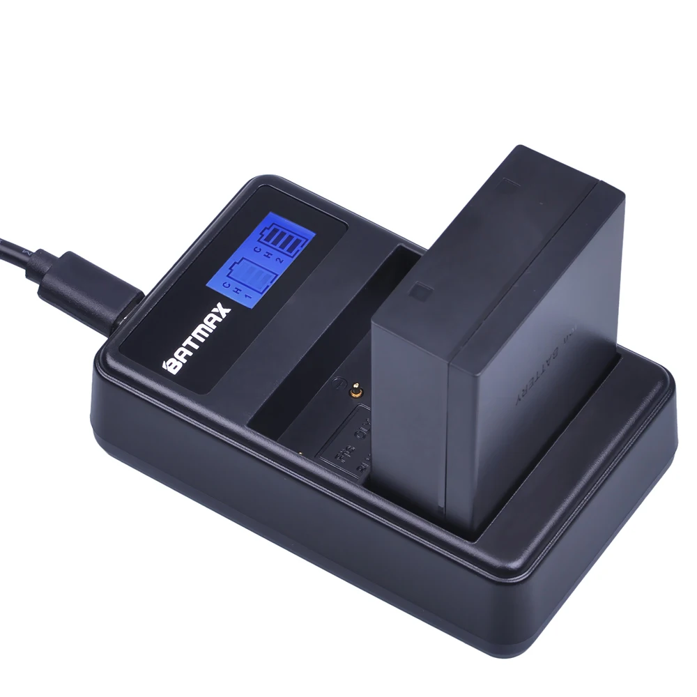 Фото Аккумуляторная батарея Batmax 1800 мА · ч BLH-1 BLH1 + зарядное устройство с двумя USB-портами для камеры Olympus E-M1 Mark II №2