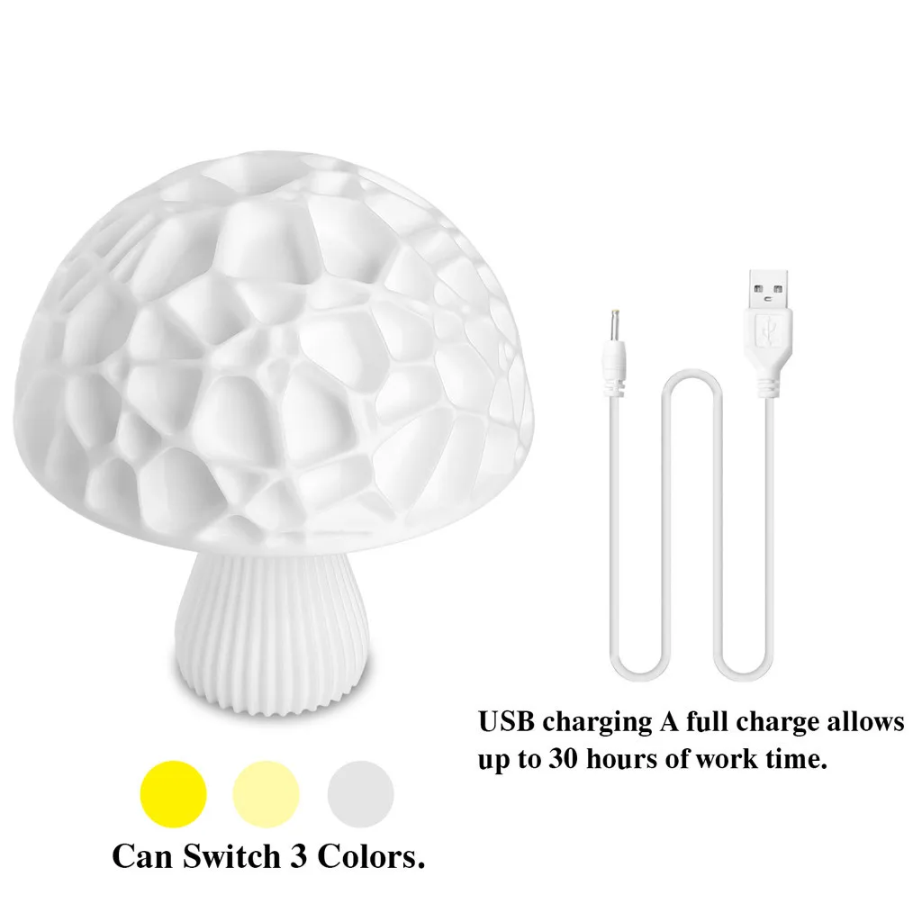 Dropshipping Mushroom Moon Lamp 3D Light Decoration Night Pat | Дом и сад