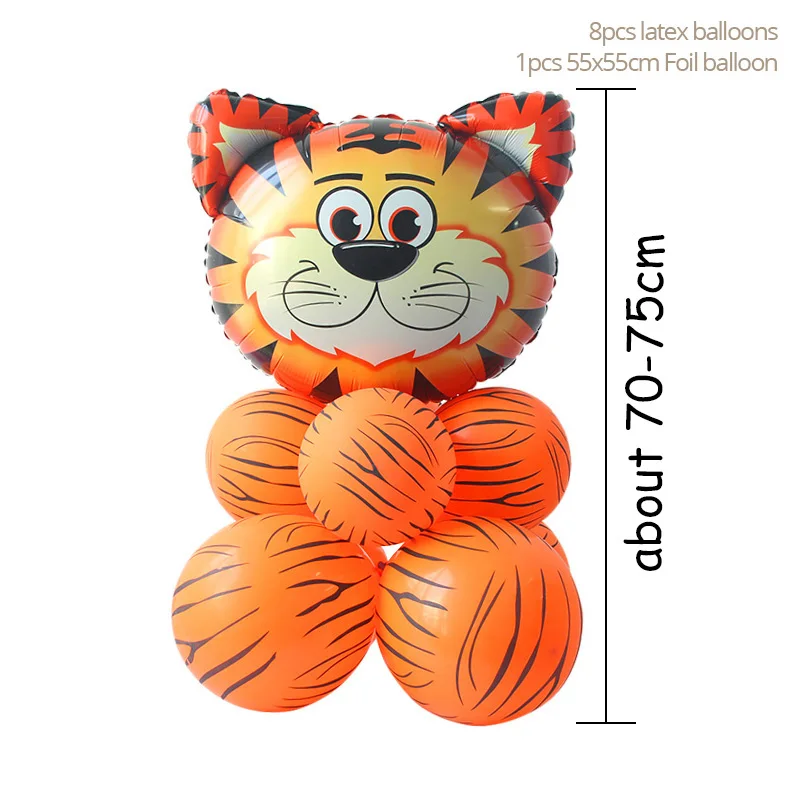 1set balloons 1 Вечерние украшения с днем рождения в джунглях, животные, день рождения, сафари, вечерние принадлежности, детский душ, одноразовая посуда, декор для стола - Цвет: 1set balloons 1