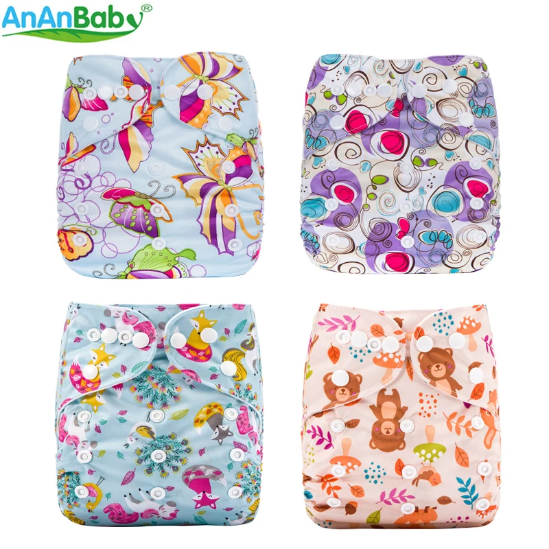 Новый шаблон 10 шт. AnAnBaby машина печатает Карман Ткань подгузники многоразовые