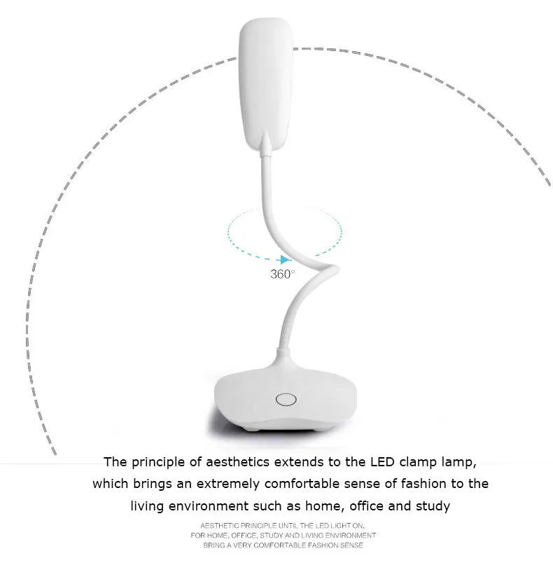 Livewin офисная настольная лампа светодиодный гибкий USB зажим Настольная лампа для чтения свет Luminaria Lapara De Mesa перезаряжаемый ночник