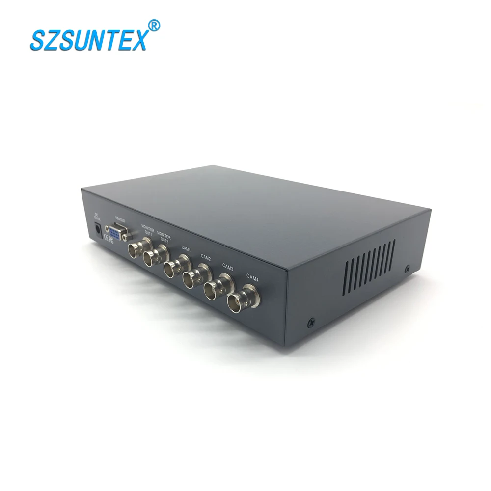 SUNTEX обновленная версия 4-канальный cctv мультиплексор VGA выход видео сплиттер на 4