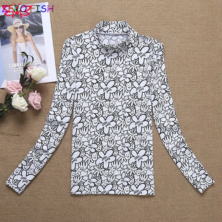 Одежда для гольфа одежда защиты от солнца Женская эластичная футболка с высоким