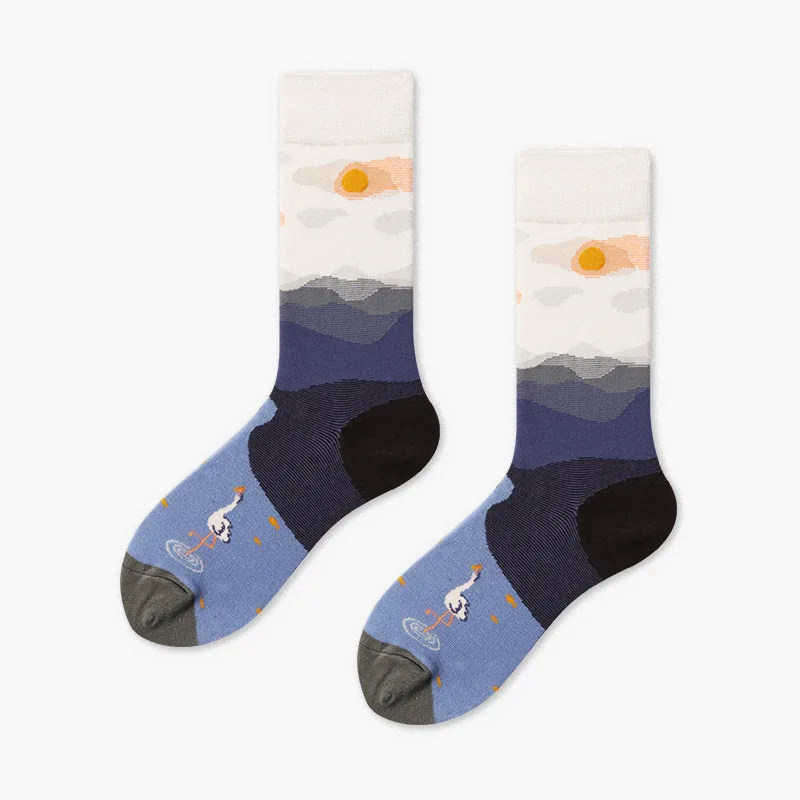 C6 Flamingo Модные фирменные носки для скейтборда, носки в стиле хип-хоп, сумасшедшие Короткие хлопковые забавные носки для катания на коньках для мужчин и женщин, новинка, уличный стиль, теплые креативные носки - Цвет: C6 Flamingo