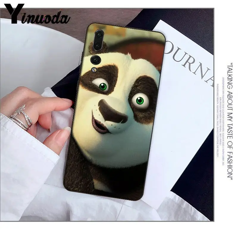Yinuoda kungfu панда черный ТПУ Мягкий силиконовый чехол для телефона Haiwei P10 plus Honor 9 10 View