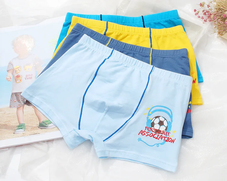 5pcs/lot Cute cartoon images boy child cotton boxer shorts underwear Modal children kids panties Football printing | Тематическая