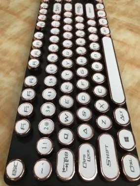 Белый DIY 87/104 клавишный колпачок Паровая панк ПЕЧАТНАЯ МАШИНКА переключатель клавиатуры для Cherry MX Механическая клавишная крышка для компьютера геймера - Цвет: Белый