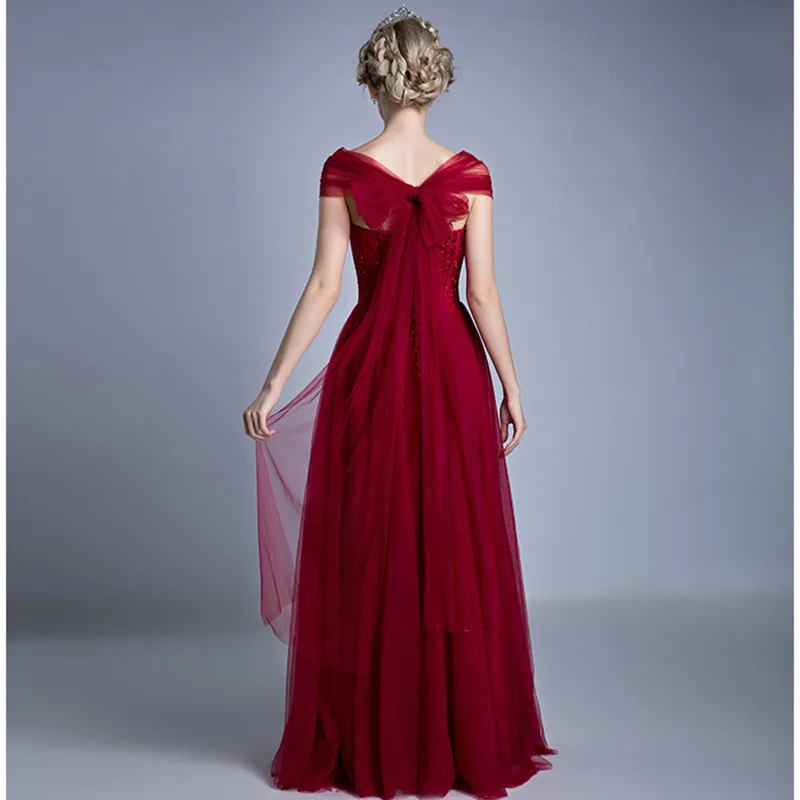 Vestido De Desta новое вино красное свадебное платье Элегантные Длинные Кружева