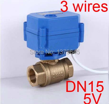 DN15 1/2 ''напряжение 5 В микро электрический шаровой кран латунный