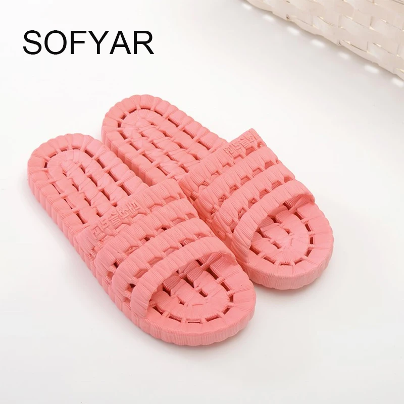 Тапочки для ванной женские и мужские шлепанцы на плоской подошве Новинка