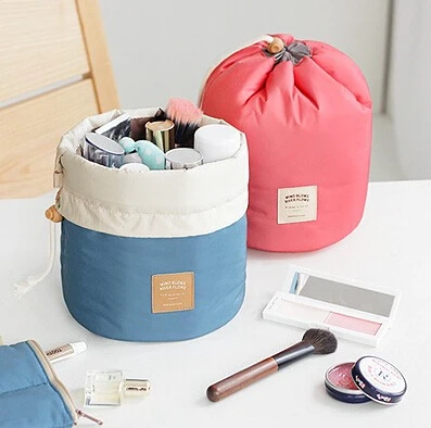 

2pc Fashion Cosmetic Organizer Bag Ladies Cosmetic Bag Large Barrel Essential Oil Bag Travel Storage Bag Women Makeup Organizer