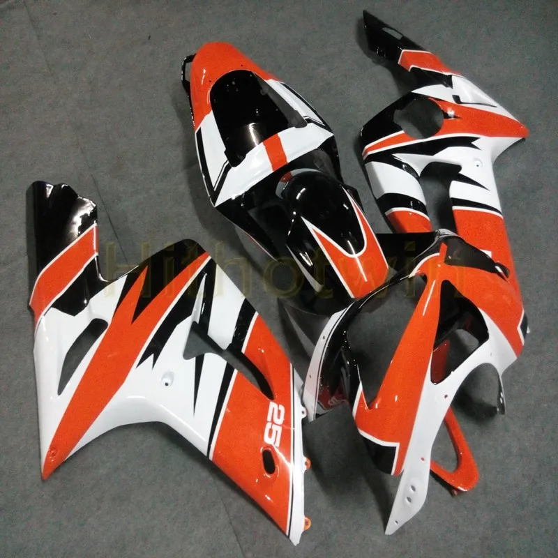 

Custom motorcycle article for Kawasaki Ninja ZX-6R 2003 2004 orange white ZX6R 636 Fairings+Free bolts+Injection mold