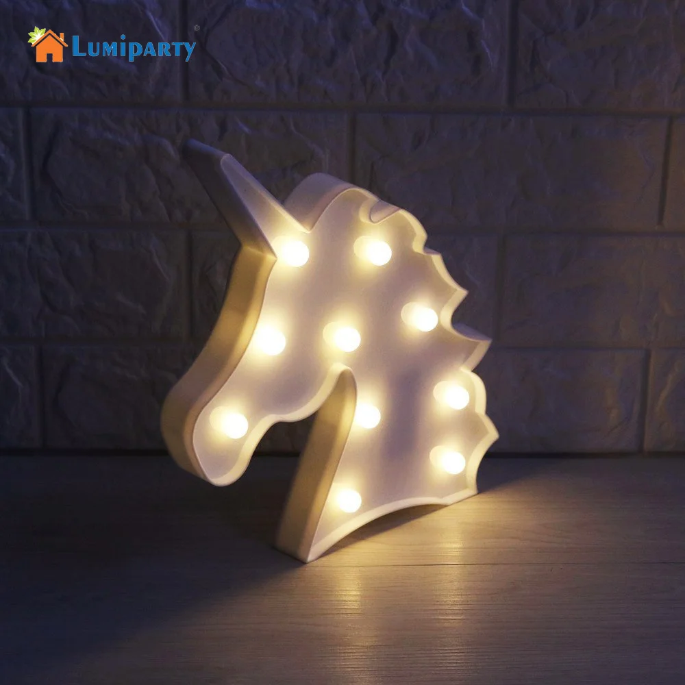 Светодиодный светильник в виде объемного единорога LumiParty украшение для дома