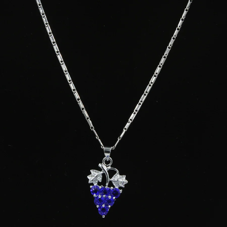 Free Shipping Blue grape Necklace Austrian Crystal Zircon Fashion necklaces pendants Hotselling Alloy For Women | Украшения и