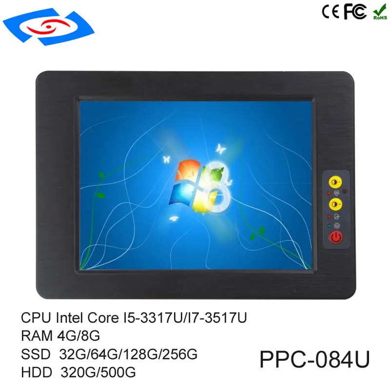 

Hot Sale 8.4 Inch Touch Screen Industrial Tablet PC IP65 Fanless Design For ATM & Advertising Machines & POS System Panel PC