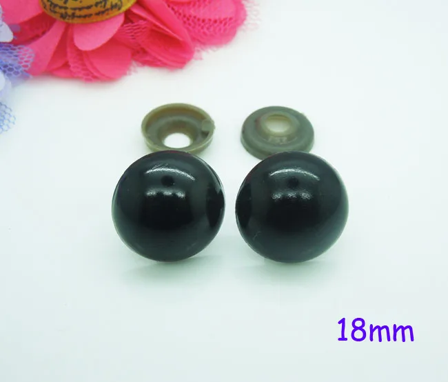20pcs 18mm 5-24 мм черный Пластик защитные глаза ручной работы аксессуары для кукол амигуруми или вязаная, с медведем куклы животных для изготовления - Цвет: 20pcs 18mm