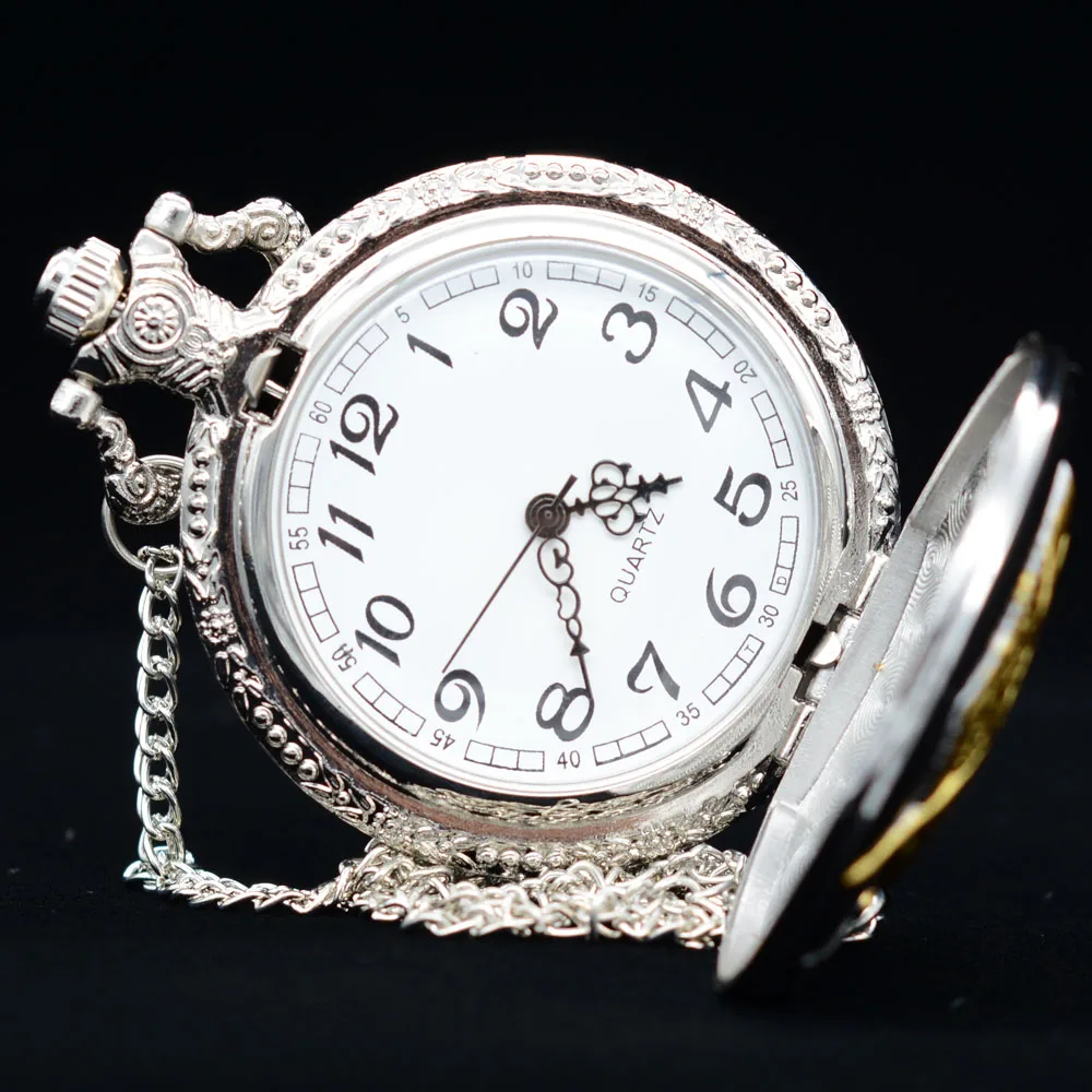 Новая Мода Бронзовый/серебро рыболовные Золотая рыбка кварцевые карманные часы