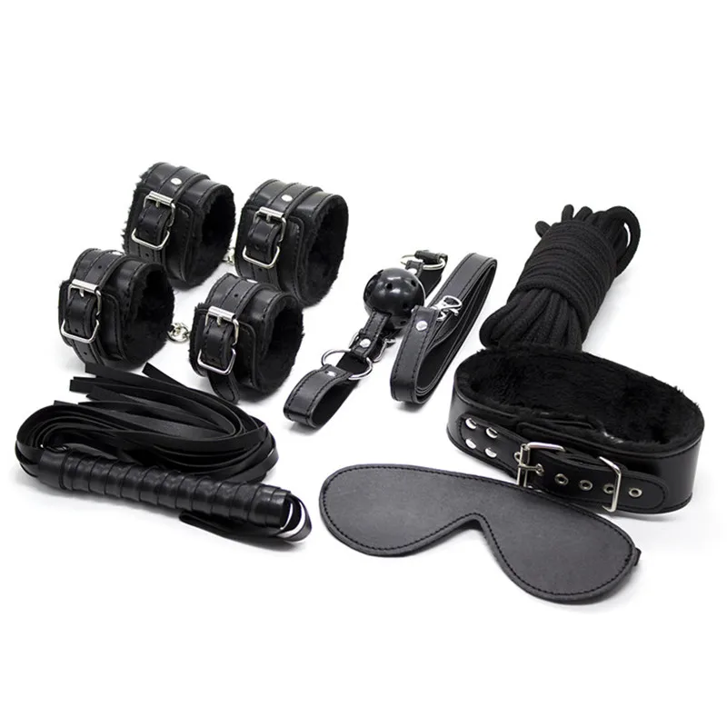 7 шт./компл. секс игрушки для взрослых игр БДСМ бондаж маска глаз Кнут рука нога