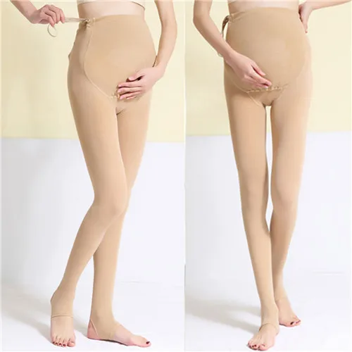 Skin Color Footed Puseky Одежда для беременных зимние однотонные регулируемые Леггинсы для беременных женщин толстые универсальные брюки для беременных Polainas - Цвет: Skin Color Footed