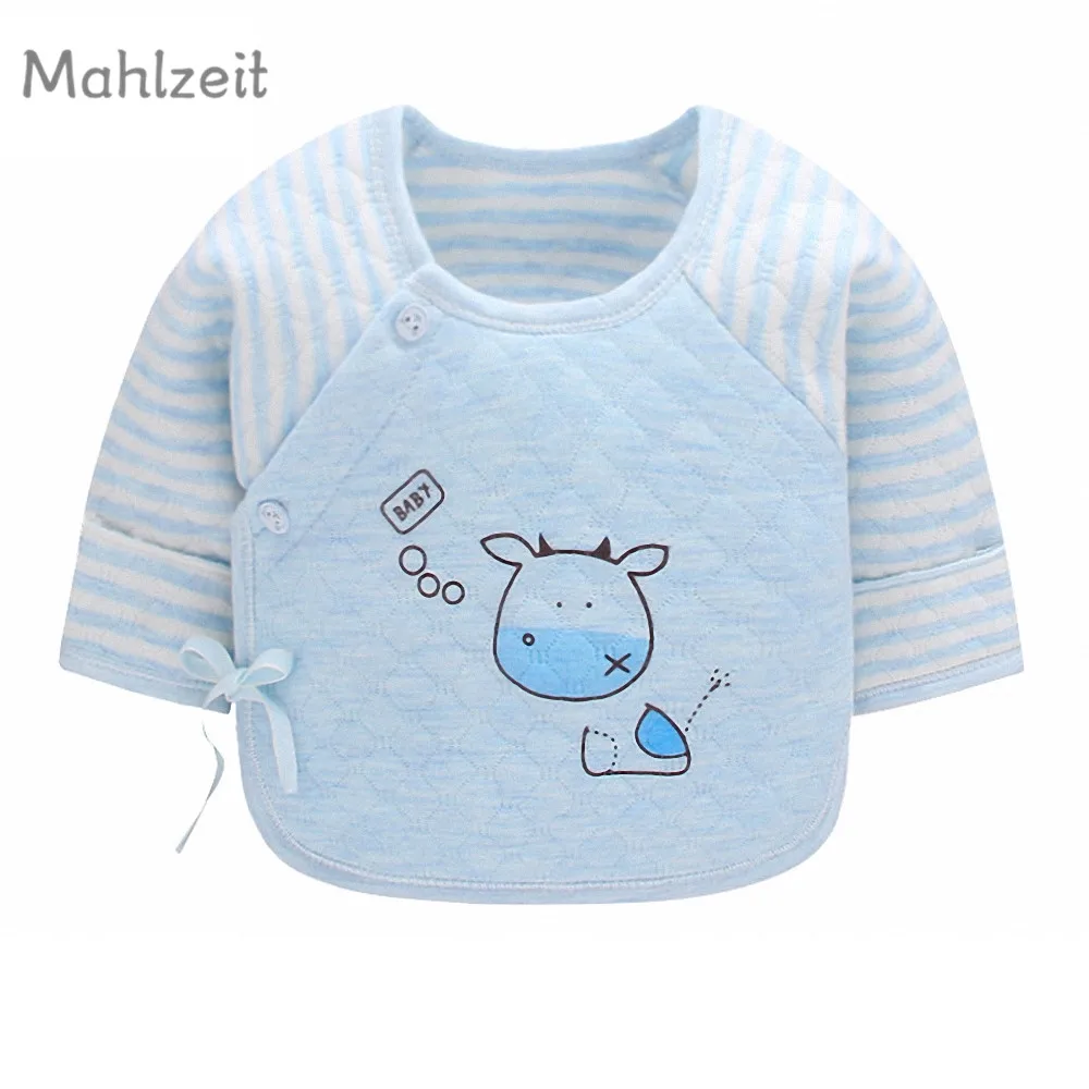 Autumn Winter newborn baby boy girl thick clothes 0-3M 100% cotton long sleeve undershirt infant warm cute sleep | Детская одежда и