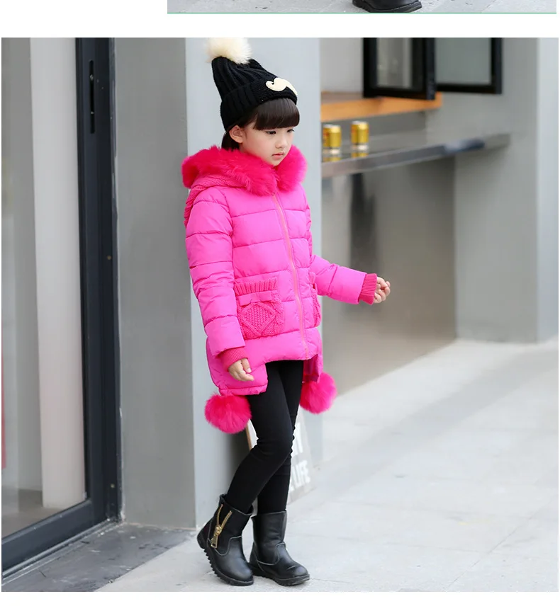 

Child's Winter Coat Girls 2016 New Children Fashion Leisure Coat Thick Cotton Coat Girls Outwear Kids Down Coat