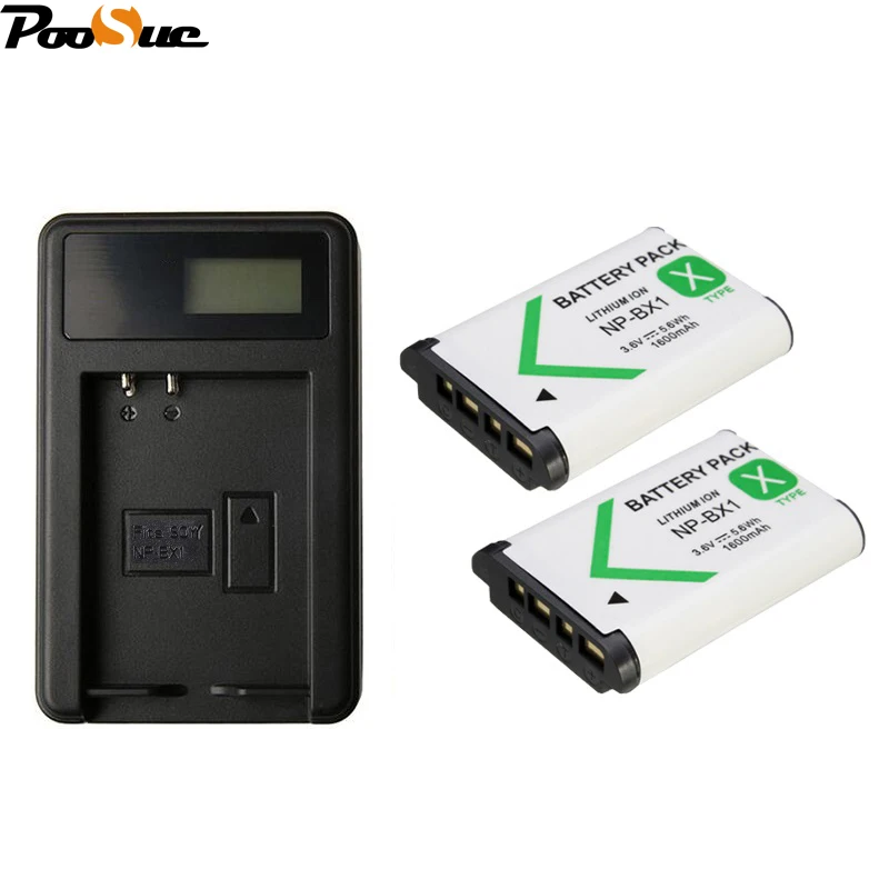 2 * NP BX1 батареи для камеры SONY + LCD зарядное устройство sony DSC RX100 WX500 HX300 WX300 HDR AS20 MV1 CX240E