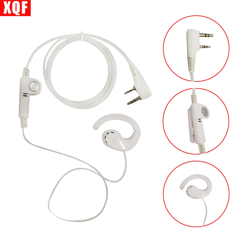 XQF 10PCS  2-Pin White Aluminum Foil Earpiece Earphone Headset for Kenwood Radio KG-699E, 689, 689 PLUS BAOFENG UV-5R