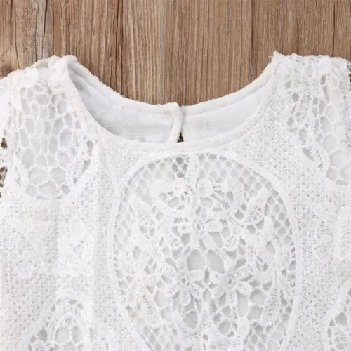

Newborn Summer Baby Girls Lace Horn Sleeve Bodysuit Clothing Jumpsuit One Piece Clothes