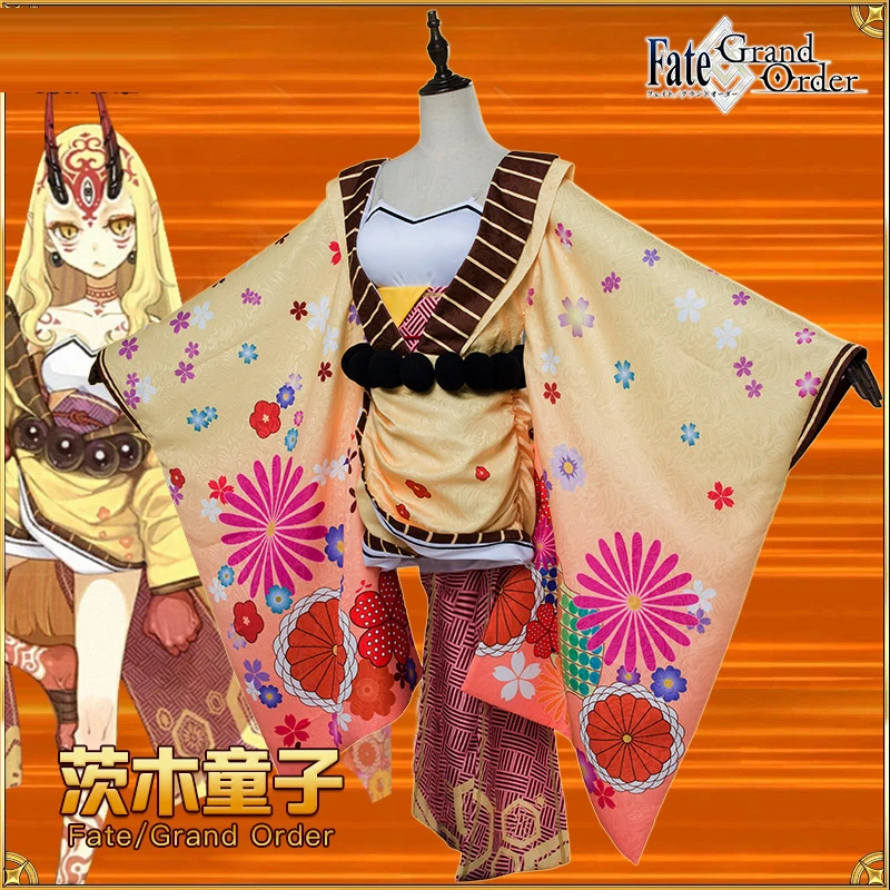 Хит Fate Gand Order Ibaraki Douji костюм для косплея платье-кимоно с аксессуарами полный