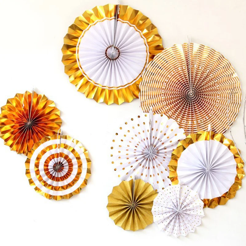6 комплектов/8 комплектов бумажные вееры Висячие цветочные стаканчики для