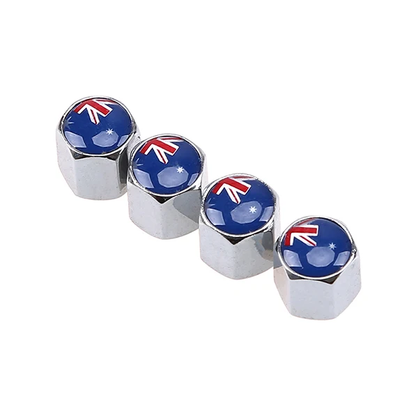 Australian flag 4 Posbay 4 шт./компл. колпачки клапанов для автомобильных шин пылезащитный чехол для моторного колеса велосипеда воздушные колпачки клапанов Австралийский клапан/Куба клапан/Швеция Тип клапанов - Цвет: Australian flag 4