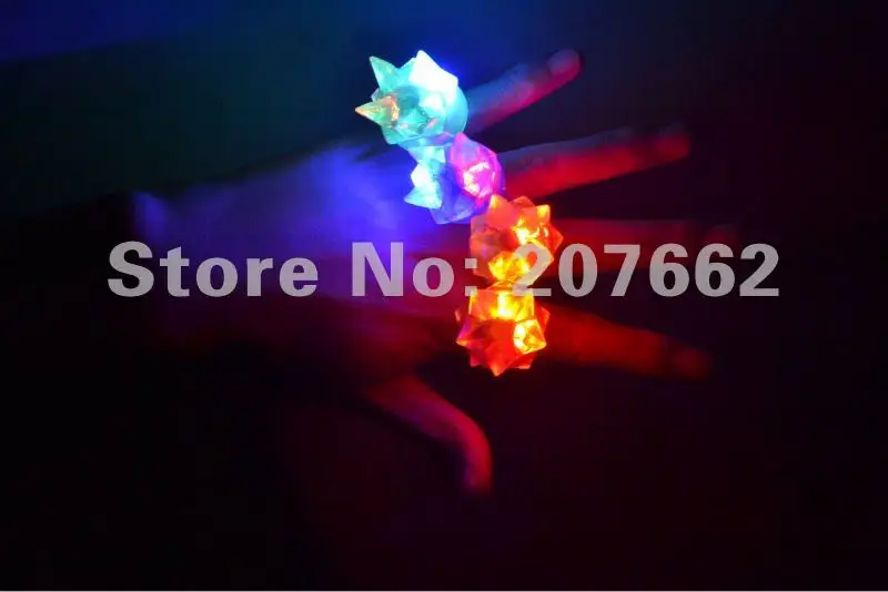 

1152pcs/lot led soft gum led finger ring light up ring led finger light with crown for wedding party supplies