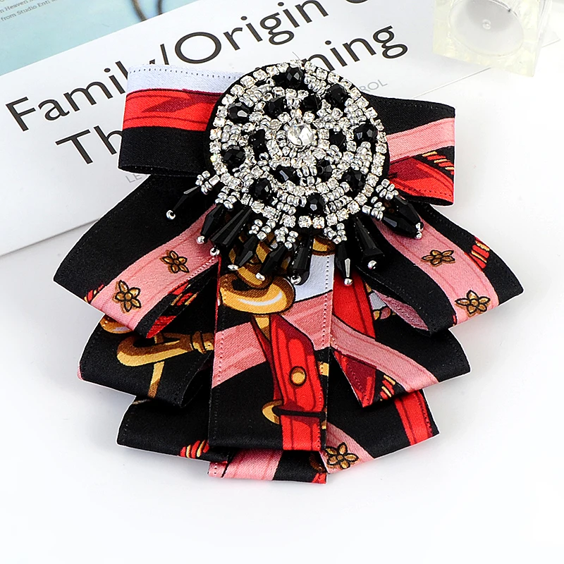ZHINI ткань броши «бант» для женщин платье рубашка Мода Воротник Jewelry холст Галстуки Broche кисточкой брошь шпильки колье