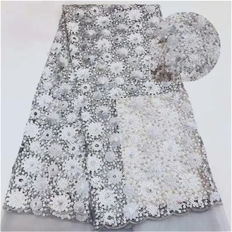 2019 Latest Nigerian Sequins Laces Fabrics High Quality Tulle African Fabric Wedding Dress French Lace Material 5yards/Lot | Дом и сад
